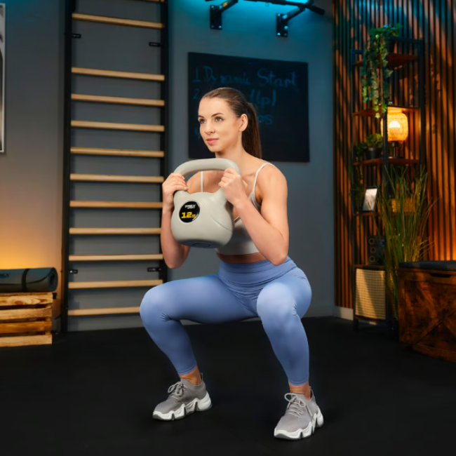 Гиря виниловая 12кг Trex Sport TX-012CKB серый