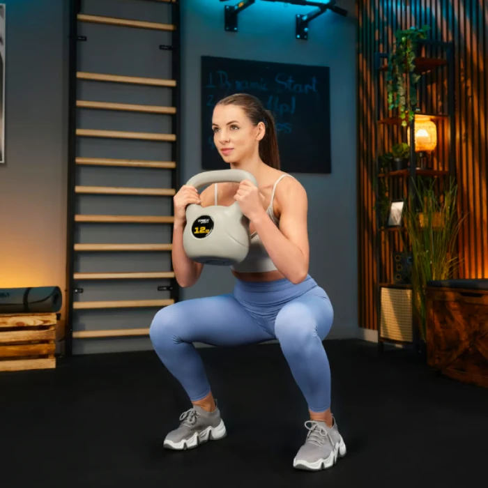 Гиря вінілова 12кг Trex Sport TX-012CKB сірий