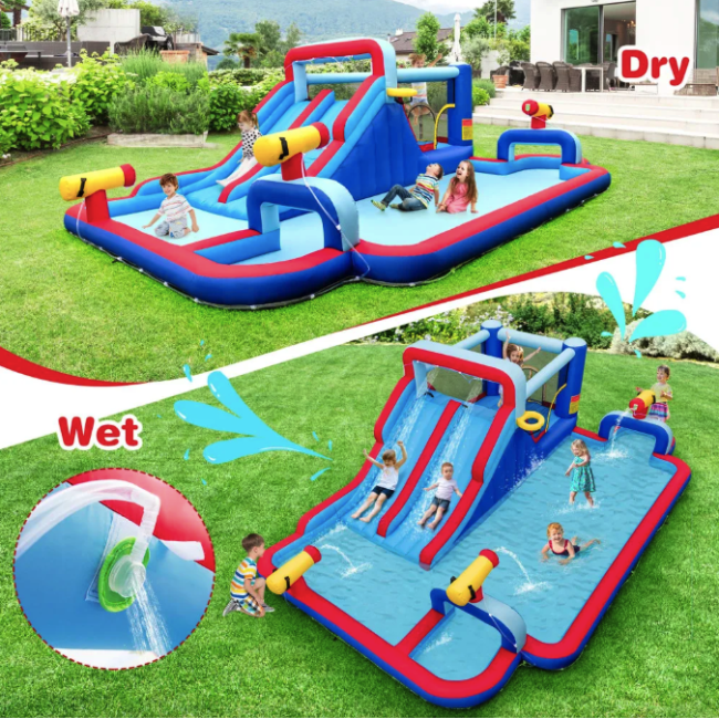 Надувний парк Costway Fun Kids із водними гірками (без вентилятора)