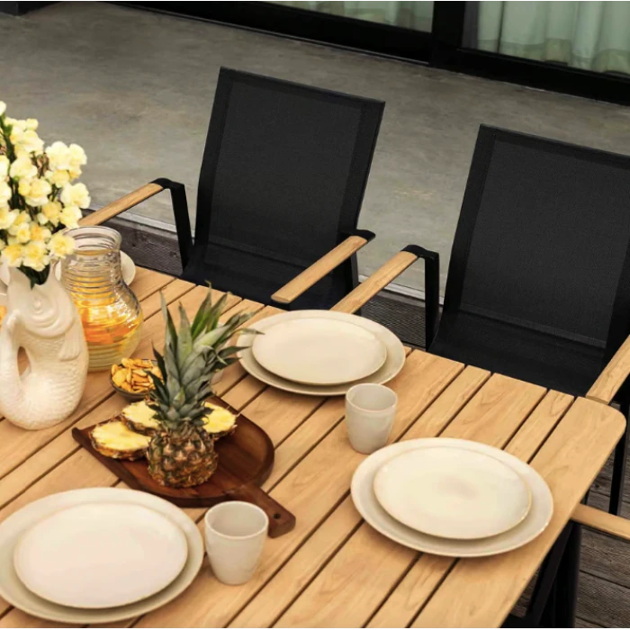 Комплект садових меблів Di Volio Brivio 6+1 чорний/бежевий