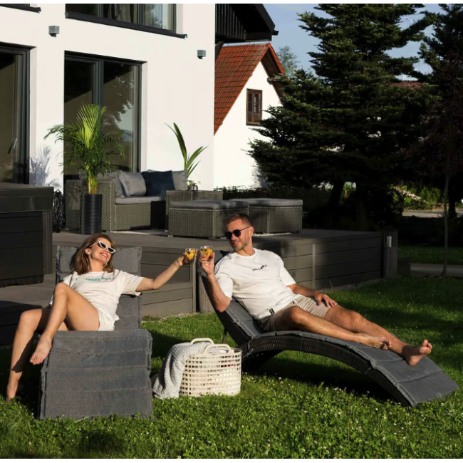 Садовый шезлонг Di Volio Ciampino черный/графитовый