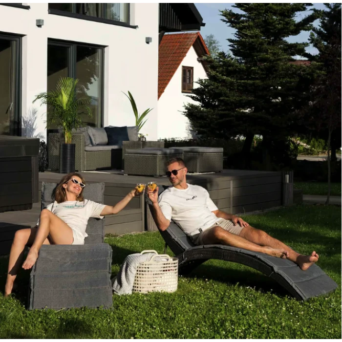 Садовый шезлонг Di Volio Ciampino черный/графитовый