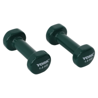 Гантелі для фітнесу вінілові круглі York Fitness 2х1,5кг зелений