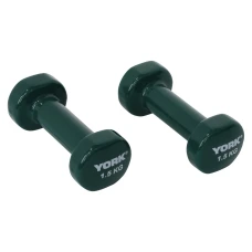 Гантелі для фітнесу вінілові круглі York Fitness 2х1,5кг зелений