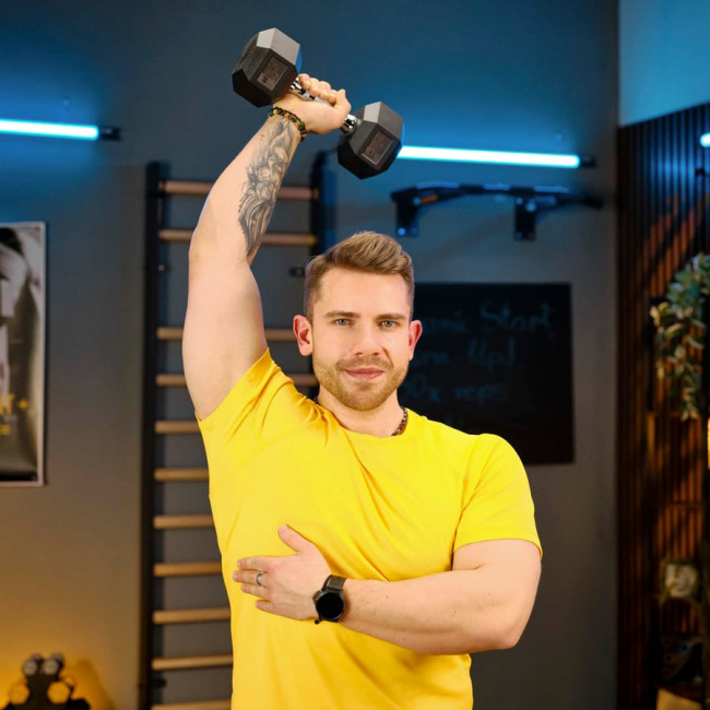 Гантеля шестигранная прорезиненная TX-025RD Trex Sport 2,5 кг