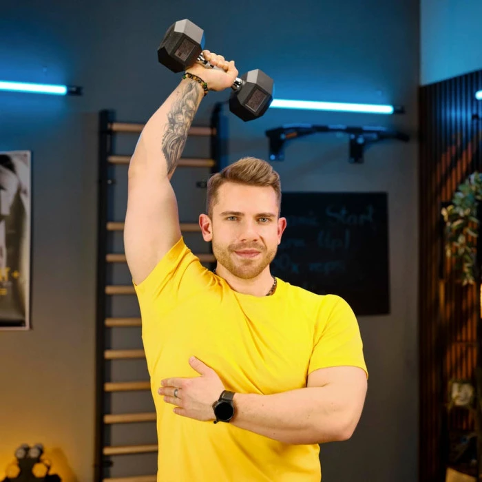 Гантеля шестигранная прорезиненная TX-025RD Trex Sport 2,5 кг