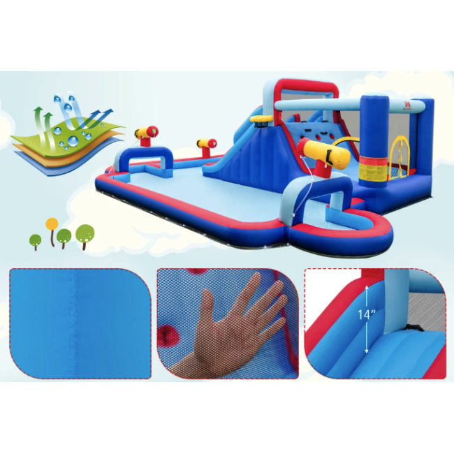 Надувний парк Costway Fun Kids із водними гірками (без вентилятора)