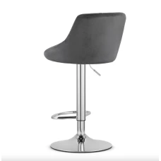 Барний стілець Leobert Kast з спинкою сірий
