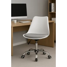 Офісне крісло Leobert Alba біло-сірий