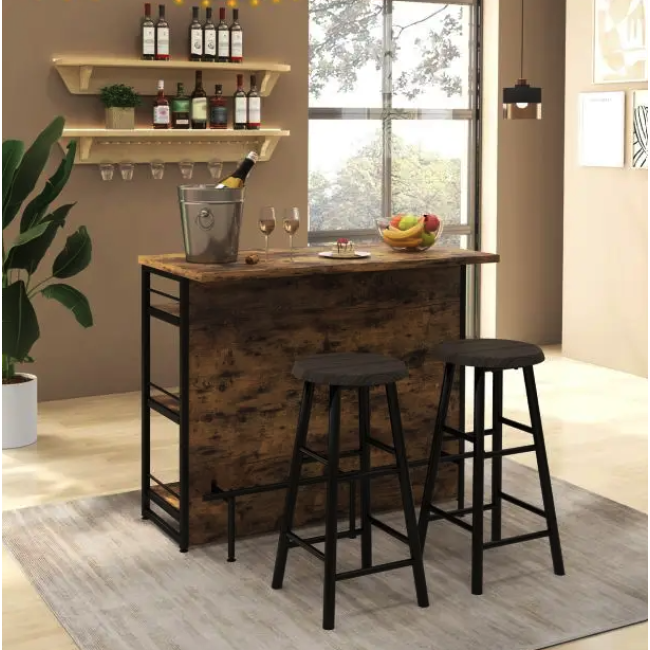 Тумба Costway Dent двухсторонний домашний бар в стиле Loft