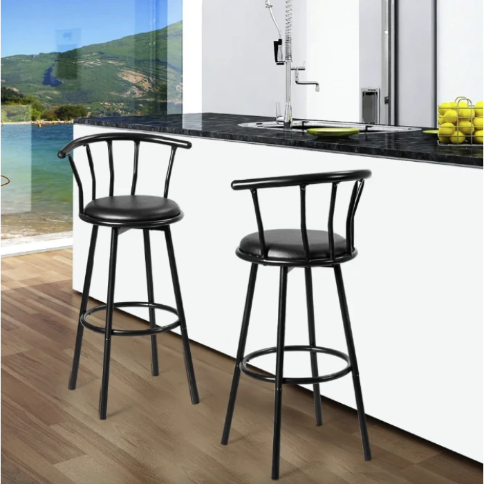 Комплект барних стільців Costway Pareo з спинкою