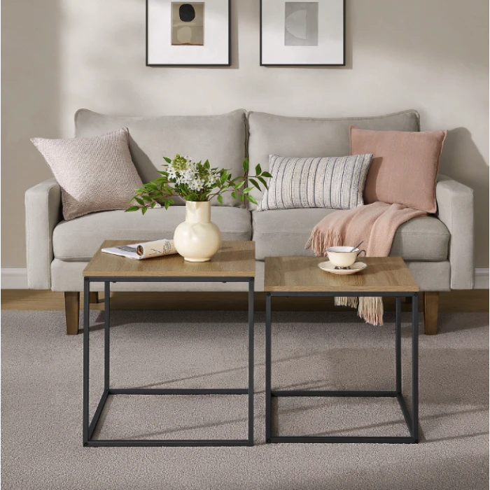 Комплект журнальных столиков Leobert Nika квадратные сонома