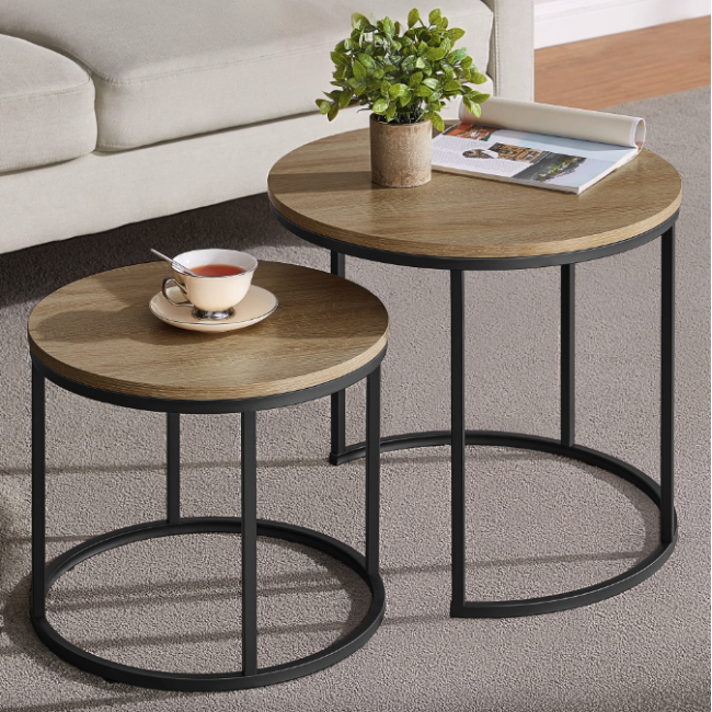 Комплект журнальных столиков Leobert Oreo круглые сонома