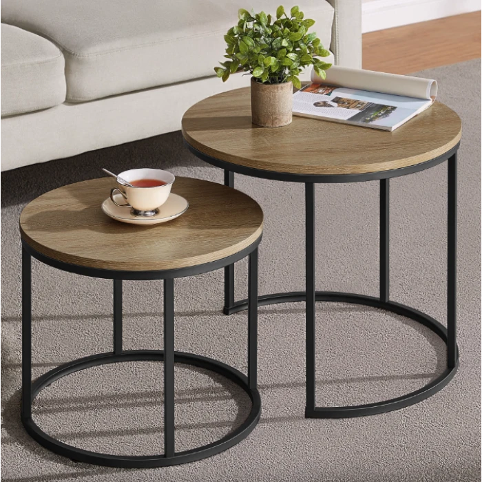 Комплект журнальных столиков Leobert Oreo круглые сонома