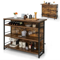 Тумба Costway Dent двосторонній домашній бар в стилі Loft