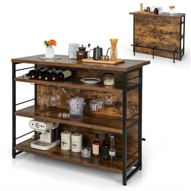 Тумба Costway Dent двухсторонний домашний бар в стиле Loft