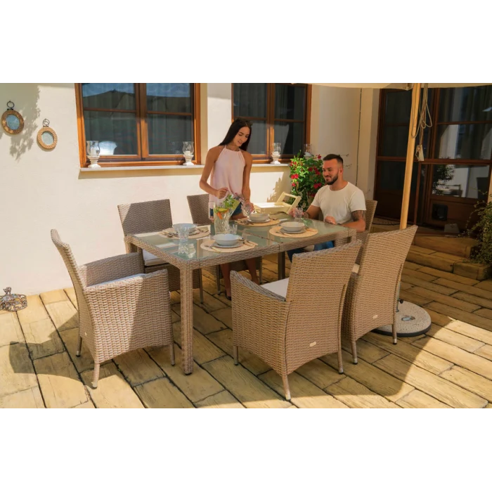 Садові меблі Di Volio VERONA 6+1 бежево-кремові