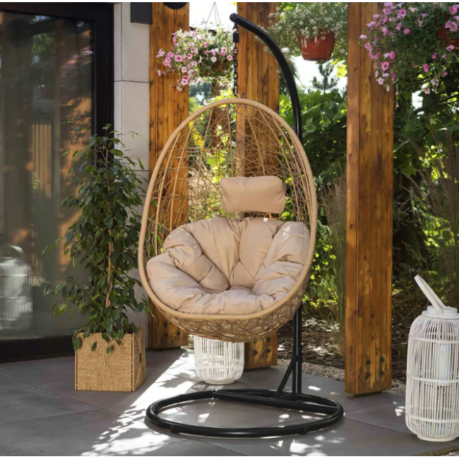 Підвісне крісло-кокон Di Volio Bacoli одномісне бежевий