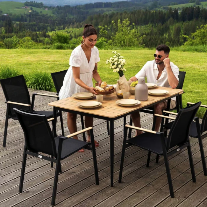 Комплект садових меблів Di Volio Brivio 6+1 чорний/бежевий