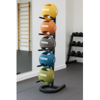 М'яч медбол 5кг York Fitness із двома ручками, помаранчевий