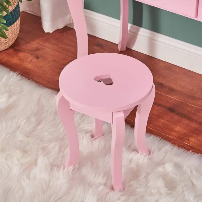 Детский туалетный столик Chomik ELSA с зеркалом + розовый стул.