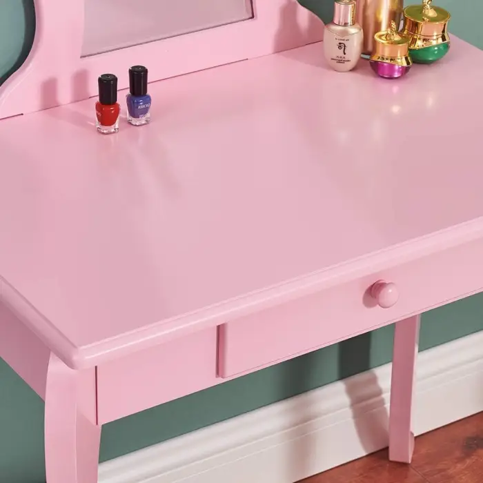 Детский туалетный столик Chomik ELSA с зеркалом + розовый стул.