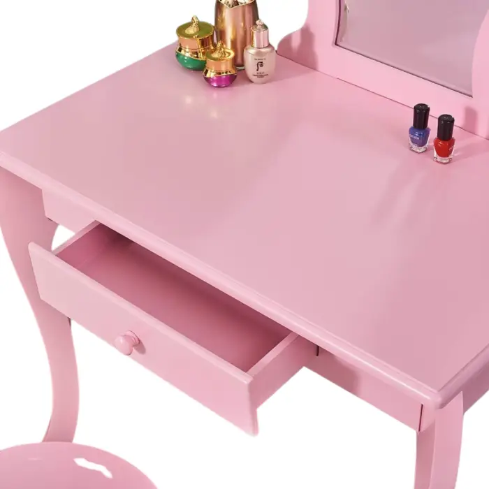 Детский туалетный столик Chomik ELSA с зеркалом + розовый стул.