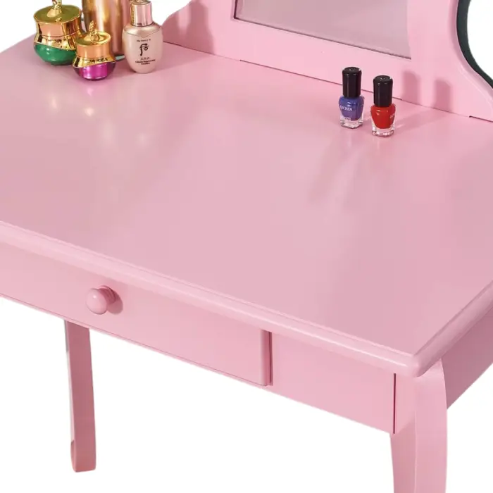 Детский туалетный столик Chomik ELSA с зеркалом + розовый стул.
