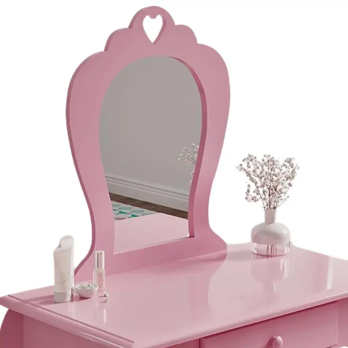 Детский туалетный столик Chomik ELSA с зеркалом + розовый стул.