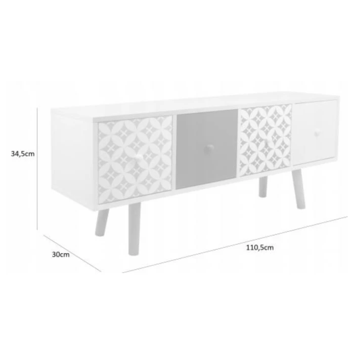 Комод Chomik RETRO з висувними шухлядами білий