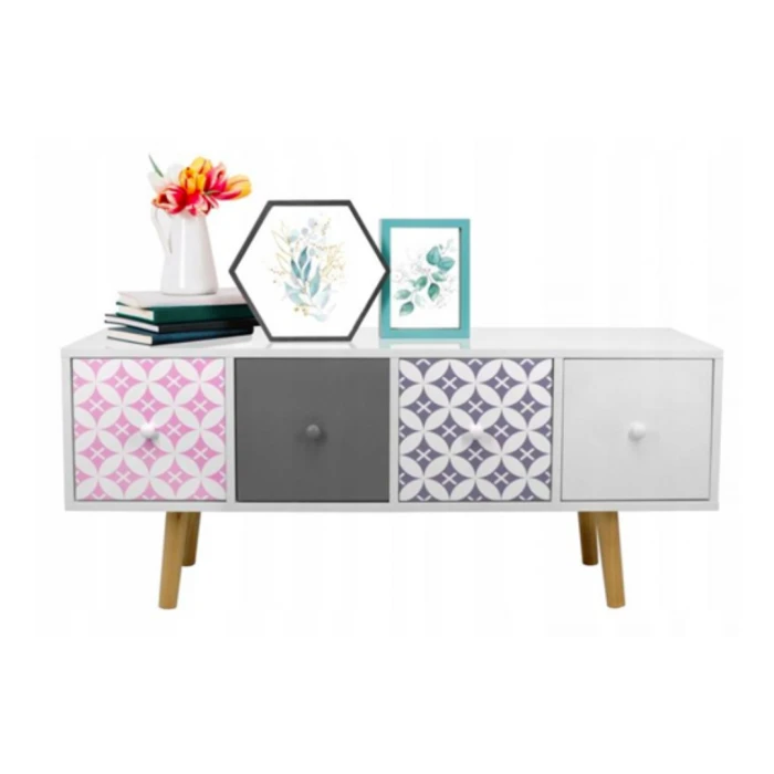 Комод Chomik RETRO з висувними шухлядами білий