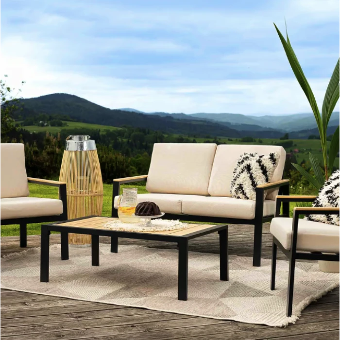 Комплект садових меблів Di Volio Merano чорний/бежевий