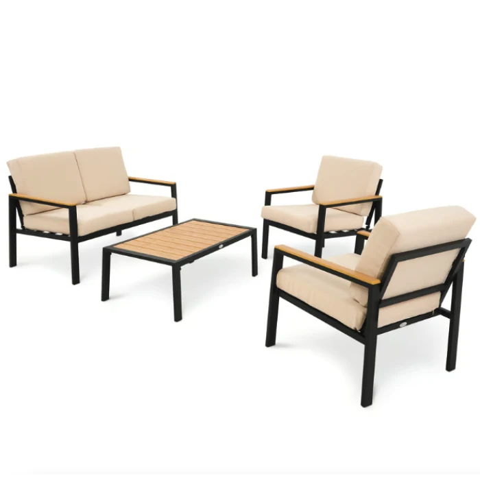 Комплект садових меблів Di Volio Merano чорний/бежевий