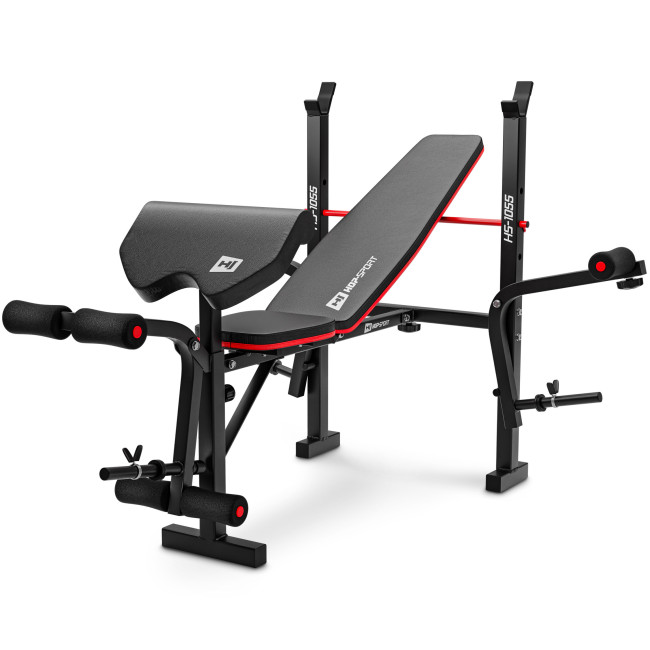 Набір Hop-Sport Premium 59кг з лавою HS-1055 та штангою