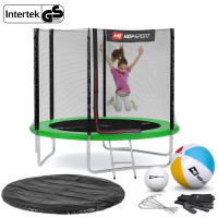 Батут Hop-Sport 8ft (244см) зеленый с наружной сеткой.