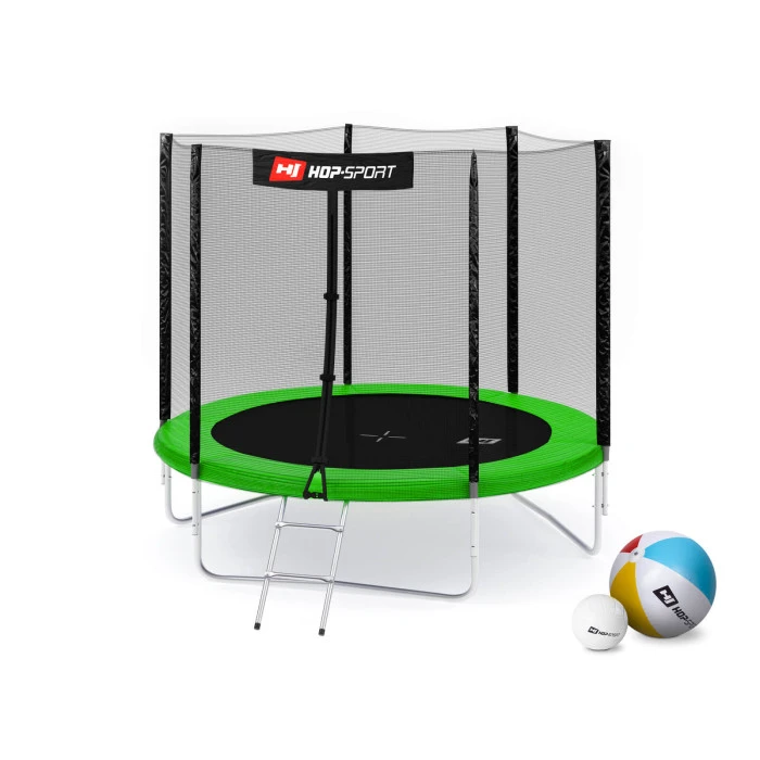 Батут Hop-Sport 8ft (244см) зелений з зовнішньою сіткою