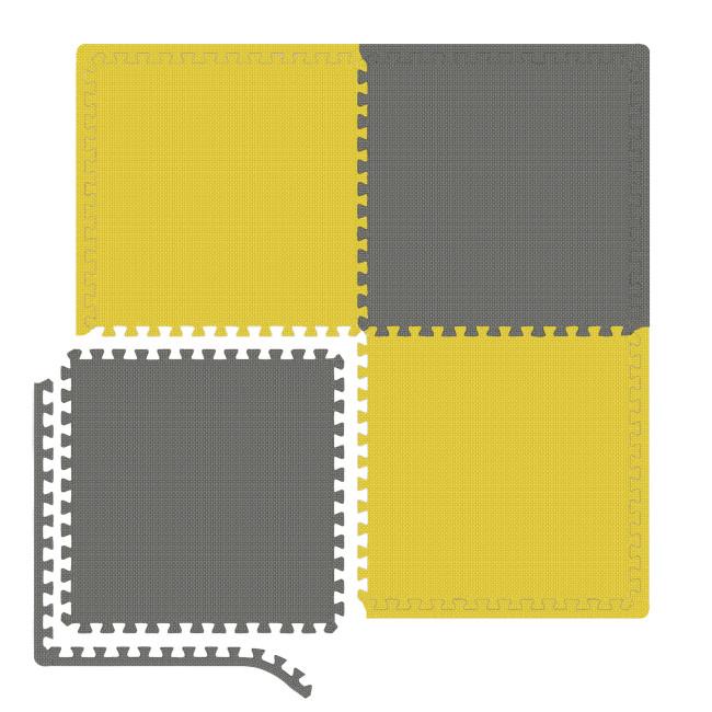 Мат-пазл Hop-Sport EVA 1см HS-A010PM - 4 частин жовто-сірий