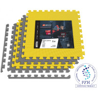 Мат-пазл Hop-Sport EVA 1см HS-A010PM - 4 частей желто-серый