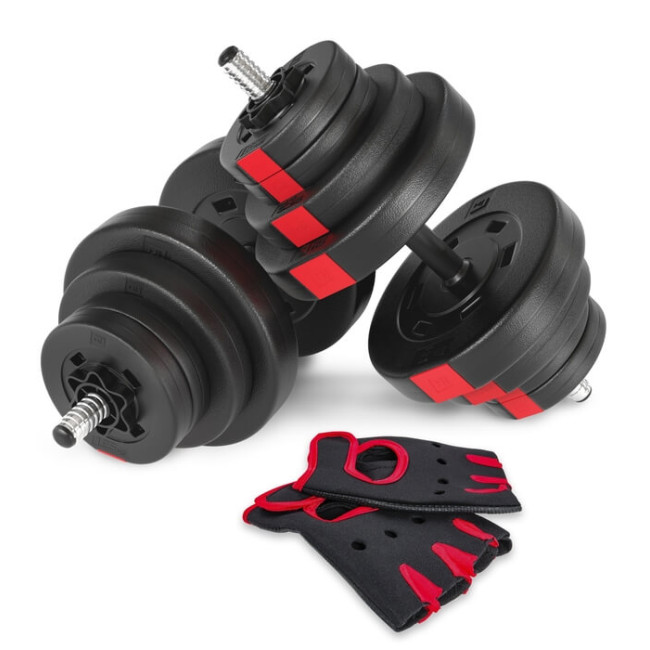 Гантелі композитні Hop-Sport 2х20кг PRO з рукавичками (2 пари)