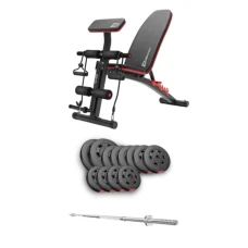 Набір Hop-Sport Premium 69кг з лавою HS-1035 та штангою