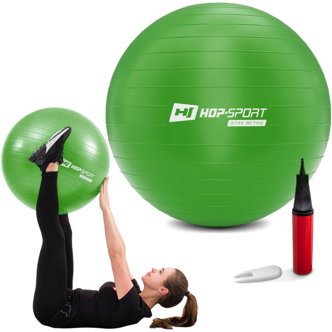 Фітбол Hop-Sport 85см зелений + насос 2020