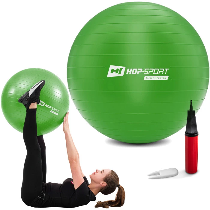 Фитбол Hop-Sport 85см зеленый + насос 2020