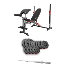 Набір Hop-Sport Premium 69кг з лавою HS-1095 та штангою