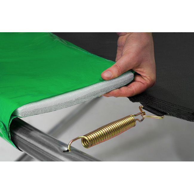 Батут Hop-Sport 12ft (366см) черно-зеленый с внутренней сеткой