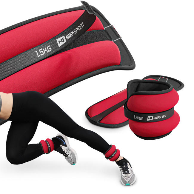 Утяжелители для ног и рук Hop-Sport HS-S003WB 2х1,5кг красные