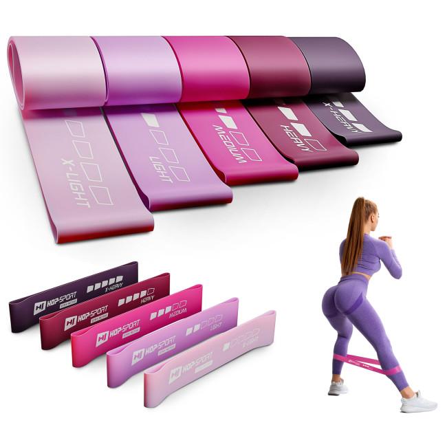 Набор резинок для фитнеса Hop-Sport 600x50мм HS-L650RLP розовый