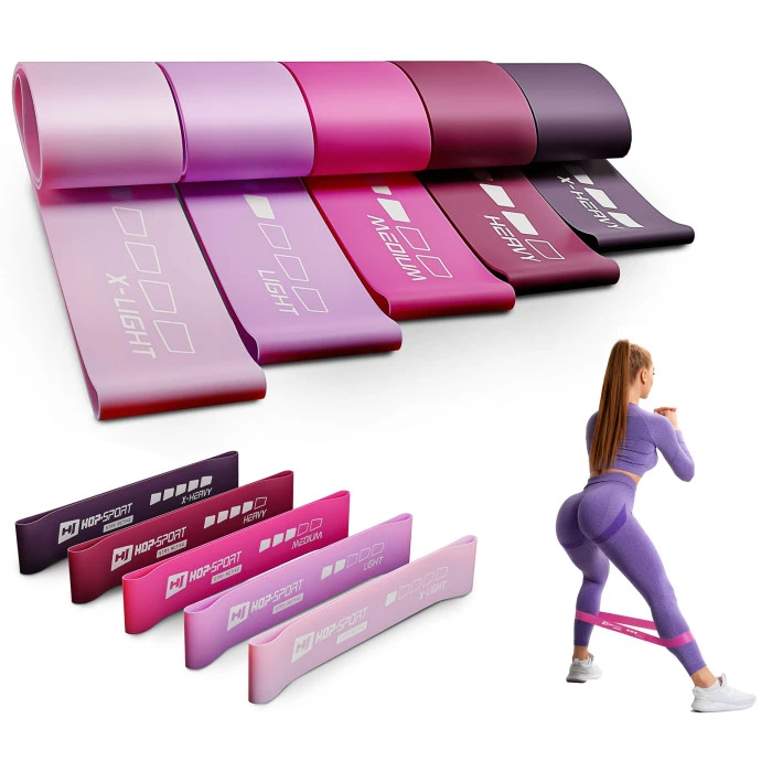Набір резинок для фітнесу Hop-Sport 600x50мм HS-L650RLP рожевий