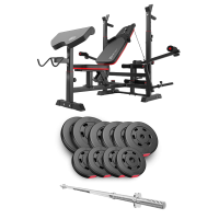 Набір Hop-Sport Premium 59кг з лавою HS-1075 Pro та штангою