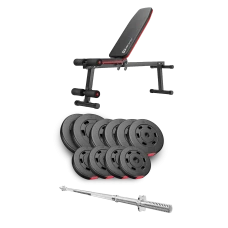 Набір Hop-Sport Premium 59кг з лавою HS-1010 Pro та штангою