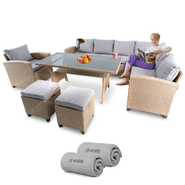 Набор садовой мебели Di Volio ROSSANO Бежевый/Светло-серый